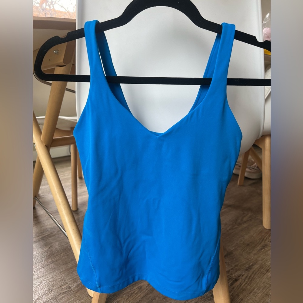 Bright blue lululemon align waist tank top